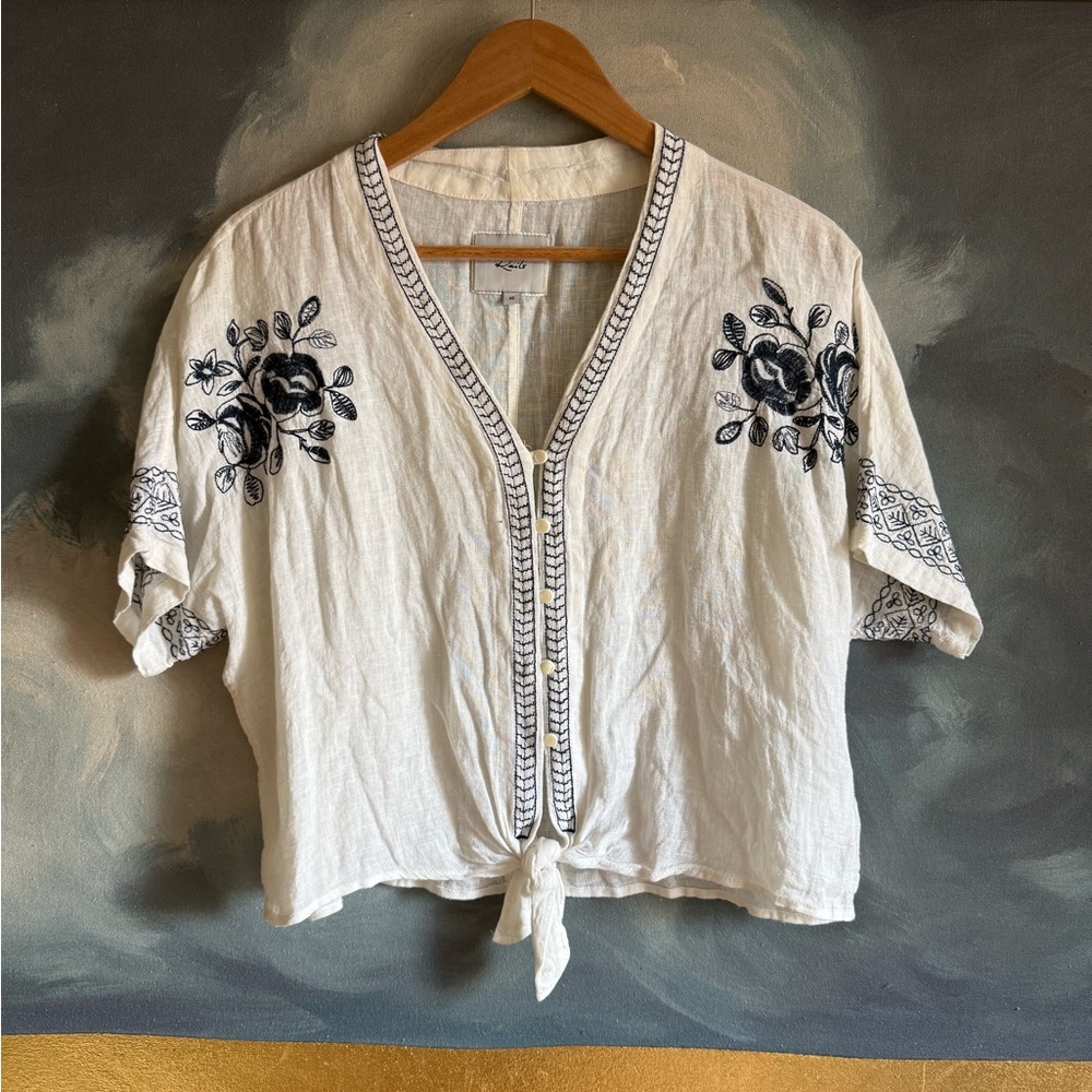 Rails embroidered linen shirt